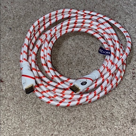 White and red HDMI cable 10ft - Picture 1 of 2
